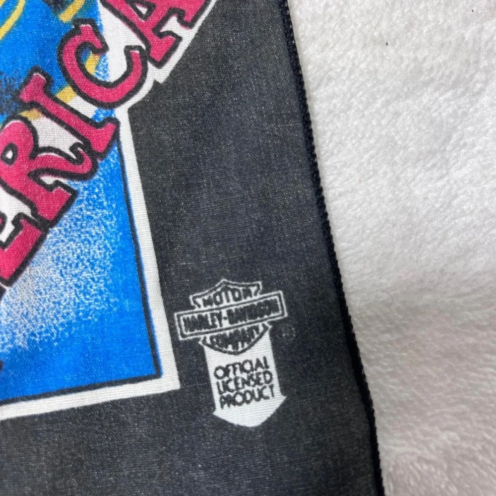 Vintage Harley Davidson Bandana 90s Made In USA Eagle Graphic Handkerchief